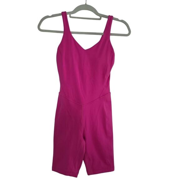 Lululemon Women's Size 2 Pink Align 8" Shorts Bodysuit - Picture 1 of 5